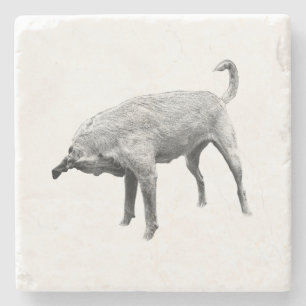 Side-Glance Terrier Charm Stone Coaster