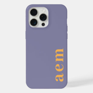 Side Monogram Initials Yellow & Blue Minimalist iPhone 15 Pro Max Case
