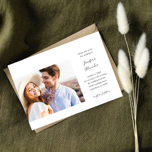 Side Photo Calligraphy Wedding Invitation