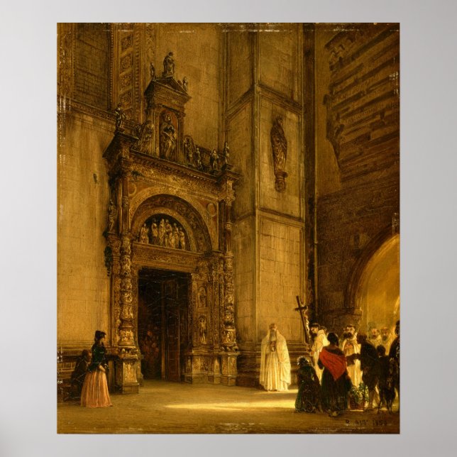 Side portal of Como Cathedral, 1850 Poster (Front)