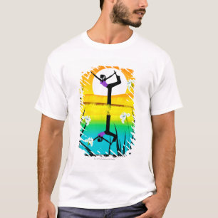 Side profile of a woman practicing yoga T-Shirt