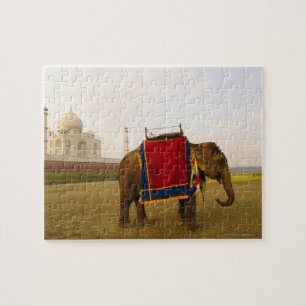 Side profile of an elephant, Taj Mahal, India Jigsaw Puzzle