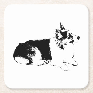 Side-Profile Pause Square Paper Coaster