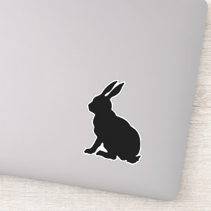 Side Profile Sitting black Silhouette Rabbit