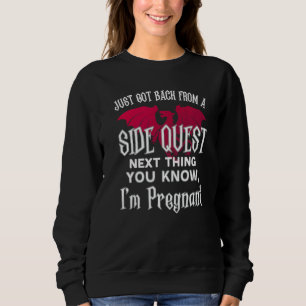 Side Quest Rpg Gamer Pregnancy Reveal  New Mum Quo Sweatshirt