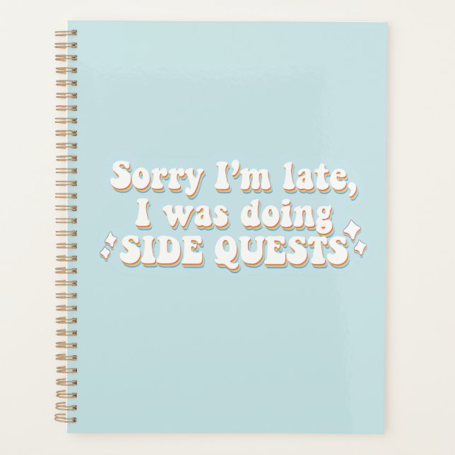  Side Quests – Retro Gamer Humour Planner (Front)