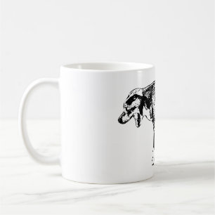Side-Stand Yawn—Pitbull Mix in Ink Coffee Mug