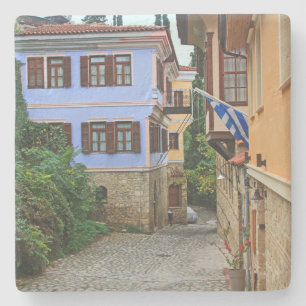 Side Street in Greece Square Coaster