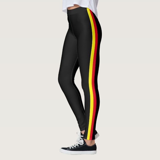 Side Stripe Black Leggings - Choose Colours (Left)