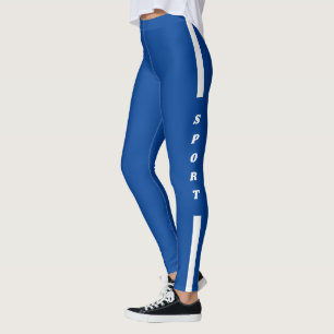 Side Stripe Text Sport Leggings - Custom Colours