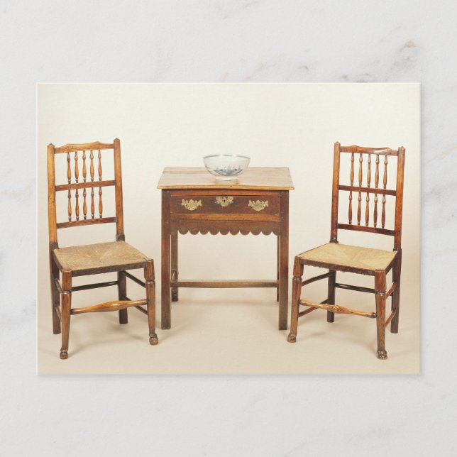 Side table and pair of spindle back chairs postcard (Front)
