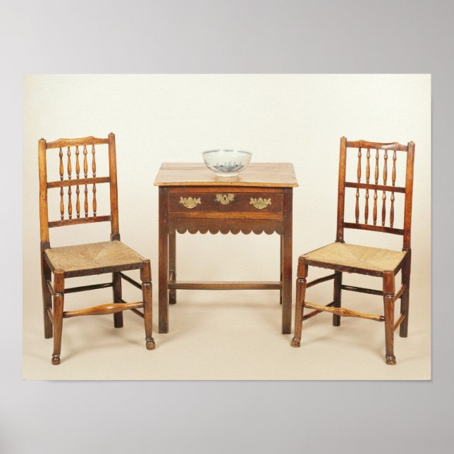 Side table and pair of spindle back chairs poster (Front)