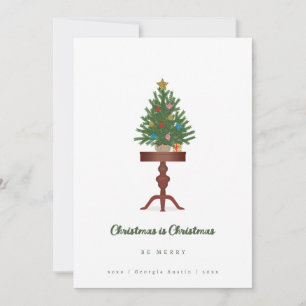 Side Table Christmas Tree Christmas Card