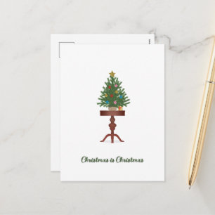 Side Table Christmas Tree Christmas Holiday Postcard