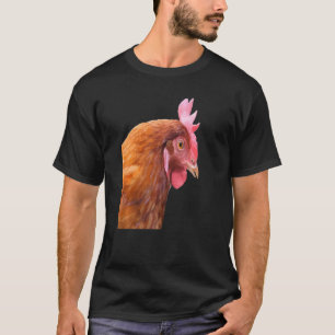 Side View Of A Farmyard Chicken Vector Style Premi T-Shirt