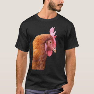 Side View Of A Farmyard Chicken Vector Style T-Shirt