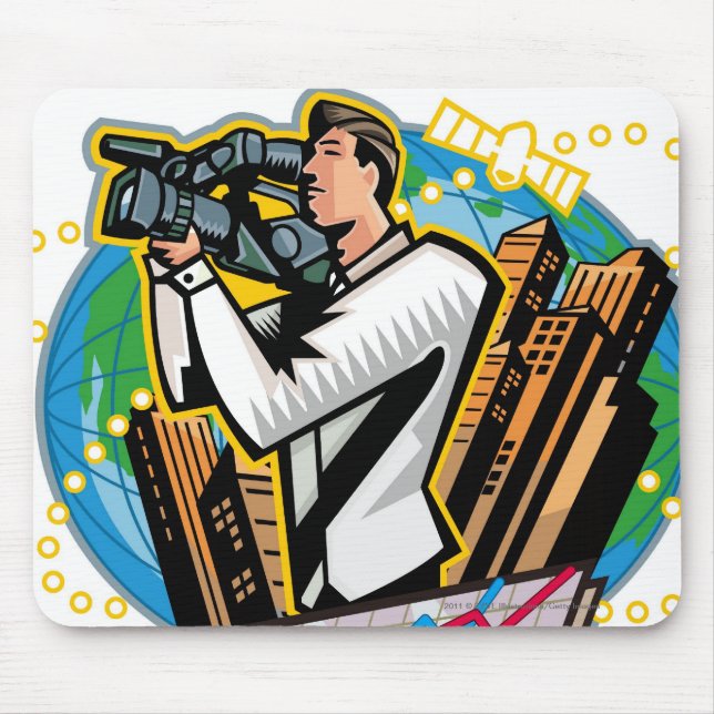 Side view of man shooting mouse pad (Front)