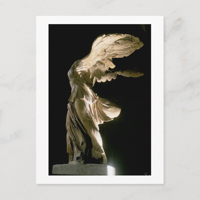 Side view of the Victory of Samothrace (Parian mar Postcard (Front)