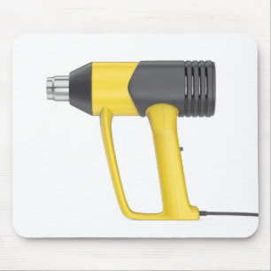 Side view of yellow electric heat gun mouse pad