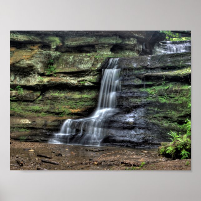 Side waterfall, Old Man's Cave, Ohio Poster (Front)