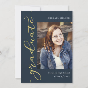 Side Writing Editable Colour Graduation Invitation