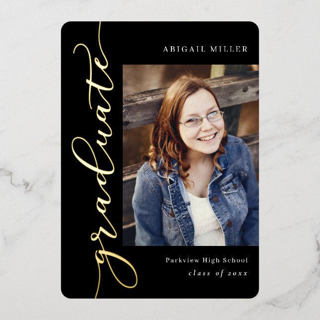 Side Writing Foil Graduation Editable Colour (Front)