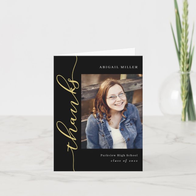 Side Writing Graduation Photo Thank You Card (Front)