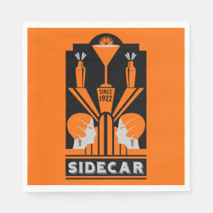 Sidecar Cocktail Art Deco Napkin