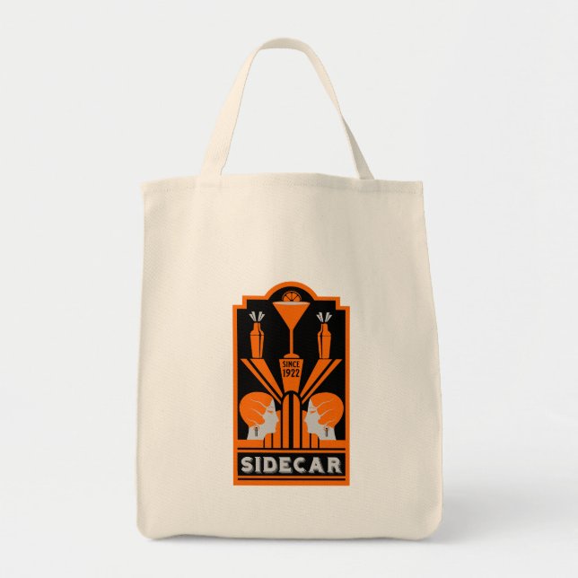 Sidecar Cocktail Art Deco Tote Bag (Front)