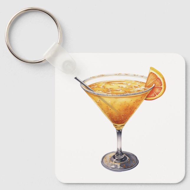 Sidecar Cocktail Drink Key Ring (Front)