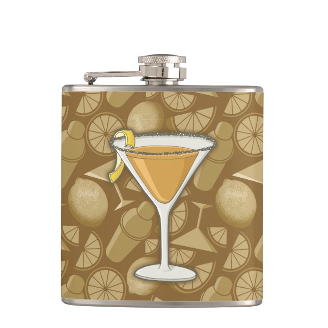 Sidecar cocktail hip flask (Front)