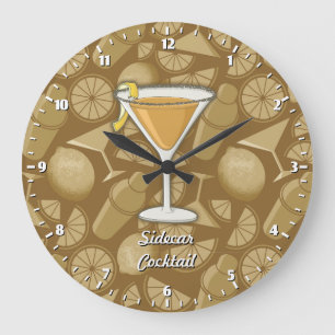 Sidecar cocktail large clock