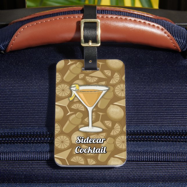 Sidecar cocktail luggage tag (Front Insitu 2)