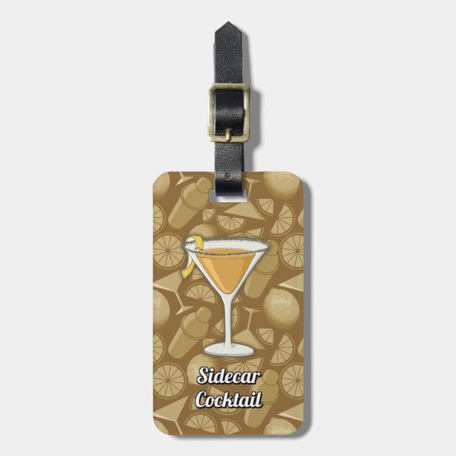 Sidecar cocktail luggage tag (Front Vertical)