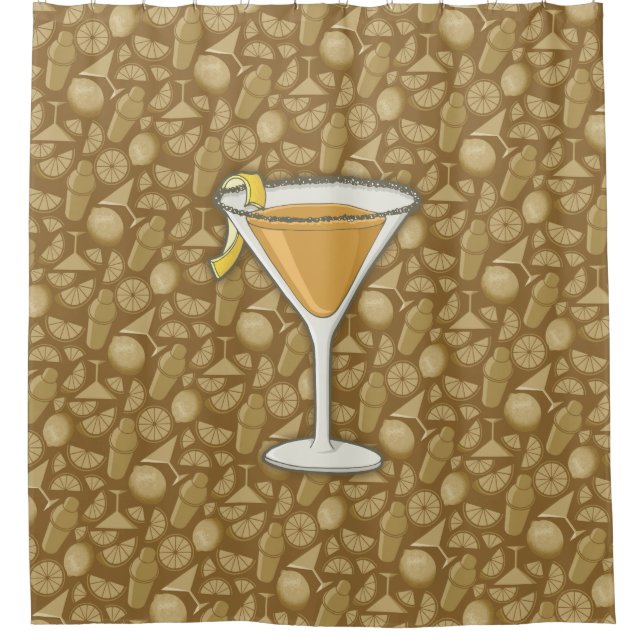 Sidecar cocktail shower curtain (Front)