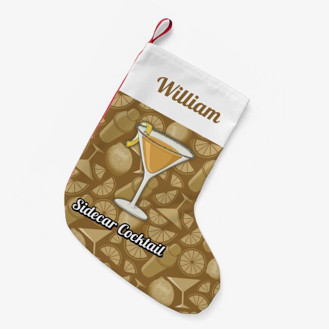 Sidecar cocktail small christmas stocking (Front (Hanging))