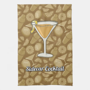 Sidecar cocktail tea towel