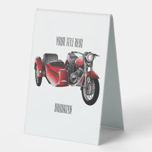Sidecar motorcycle cartoon illustration