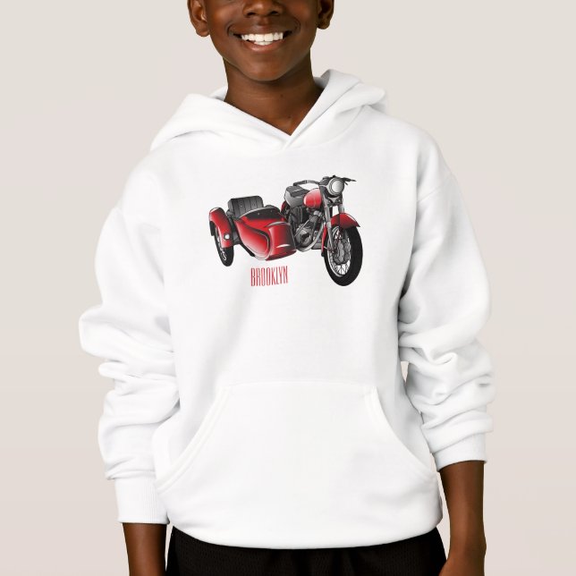 Sidecar motorcycle cartoon illustration  (Front)