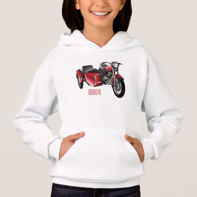 Sidecar motorcycle cartoon illustration  (Front)