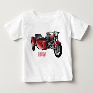Sidecar motorcycle cartoon illustration  baby T-Shirt