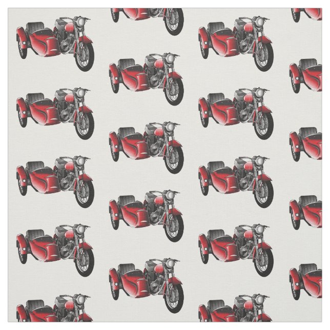 Sidecar motorcycle cartoon illustration  fabric (Swatch)