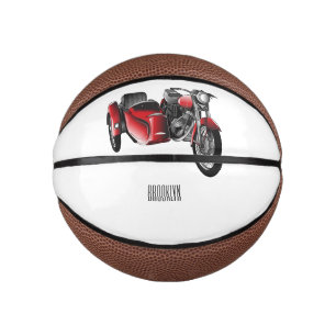 Sidecar motorcycle cartoon illustration mini basketball