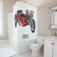 Sidecar motorcycle cartoon illustration 
