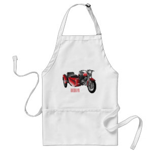 Sidecar motorcycle cartoon illustration standard apron