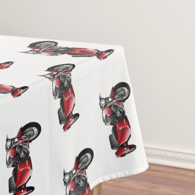 Sidecar motorcycle cartoon illustration  tablecloth (In Situ)