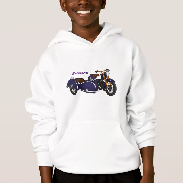 Sidecar purple motorcycle illustration (Front)