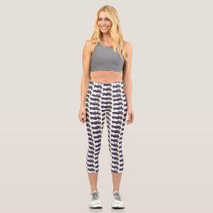 Sidecar purple motorcycle illustration capri leggings