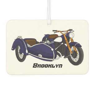 Sidecar purple motorcycle illustration car air freshener