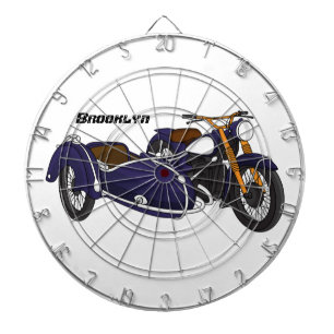 Sidecar purple motorcycle illustration dartboard